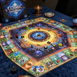 cosmic encounter board game with a new beautiful design, aesthetically inspired by beksinski and dan mumford, trending on artstation, art by greg rutkowski, 8 k