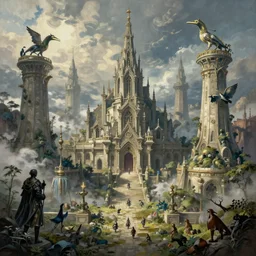 fantasy world by larry kresek, matte painting, highly detailed, artstation