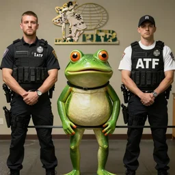 IFBB pro pepe the frog being arrested by the ATF in the style of Caravaggio