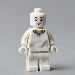 lego minifigure made out of marble, photo