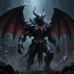 infernal batwing creature character, doom themed dark sf, intricate artwork masterpiece, ominous, dramatic horror cinematic lighting, volumetric 8 k, by josan gonzalez, alexey egorov, kilian eng, trending on cgsociety, octane render, 8 k