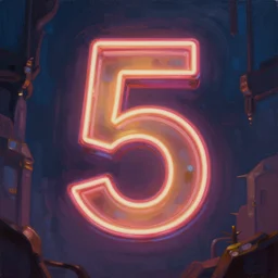an epic of number 5 0 0, neon lights, oil on canvas, perfect composition, golden ratio, beautiful detailed, photorealistic, digital painting, concept art, smooth, sharp focus, illustration, fantasy background, artstation trending, octane render, unreal engine