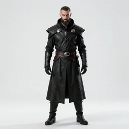 bearded dark elf assassin, cinematic studio photo, full body, standing, isolated on a pure white background, centered, whole figure in frame, sharp focus, studio lighting