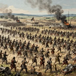 large scale siege highly detailed in the style of olivier ledroit