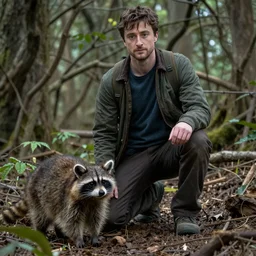 Daniel Radcliffe lives in the woods with a pack of raccoons,