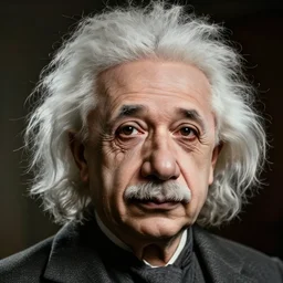 annoyed einstein portrait