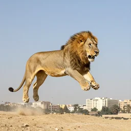 lions of kasr El nil leaping in the air above Tahrir
