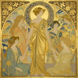 man standing inside his own dreams by lina iris viktor, art nouveau, japanese golden decorations, 2 d flat digital illustration, opulent mosaics 4 k