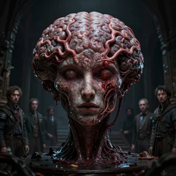 A fancy portrait of an Amygdala from Bloodborne by Greg Rutkowski, Sung Choi, Mitchell Mohrhauser, Maciej Kuciara, Johnson Ting, Maxim Verehin, Peter Konig, 8k photorealistic, cinematic lighting, HD, high details, dramatic, dark atmosphere, trending on artstation