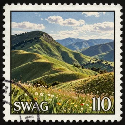 Swag, vintage 1950s stamp