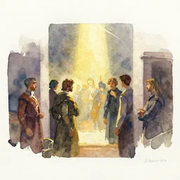 small centered on watercolor paper, paint brush strokes, abstract watercolor painting of foreign civilization, cinematic light, national romanticism by hans dahl, by jesper ejsing, by anders zorn, by greg rutkowski, by greg manchess, by tyler edlin