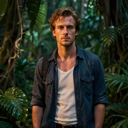 Joseph Quinn in the Jungle of Lighting, high detail, high resolution, cinematic lighting, cinematic