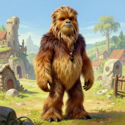wookiee village painting by ralph mcquarrie