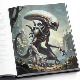 detailed anatomy book about aliens, by joe penton, virgil finlay