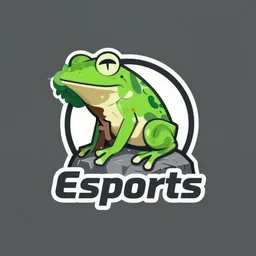 esports logo of a rock climbing tree frog