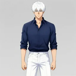 anime illustration of manly ryosuke takahashi wearing a dark blue shirt and white pants, standing by his glossy white 1 9 9 0 mazda rx - 7 fc on an empty highway at sunrise, cinematic lighting, initial d anime 1 0 8 0 p, 9 0 s anime aesthetic, volumetric lights, rule of thirds, unreal engine render, pinterest wallpaper, trending on artstation