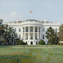 a Latex painting of the White House