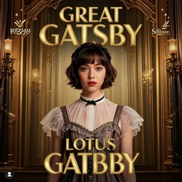 YouTuber Lotus Yoshida, starring in the Great Gatsby, rule of thirds, movie poster with no text, award winning photo, unreal engine