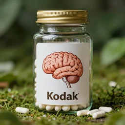 awesome photo of jar with logo of a brain with pills, lifelike, photo, 8 0 mm, kodak, advert, hyperrealism, photography, sharp focus, lush detail, award winning,