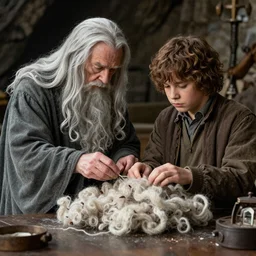 Gandalf and Frodo made out of wool