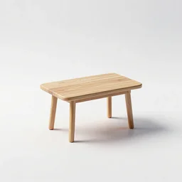 miniature dining table, clean 3d render, octane render, isolated on a pure white background, centered, entire object in frame, sharp focus, soft studio lighting