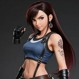high quality art of tifa lockhart with tattoos, trending on artstation