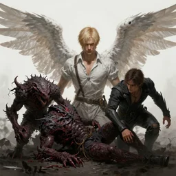 portrait of the fallen angel lucifer by denis forkas and agostino arrivabene as diablo, resident evil, dark souls, bloodborne monster