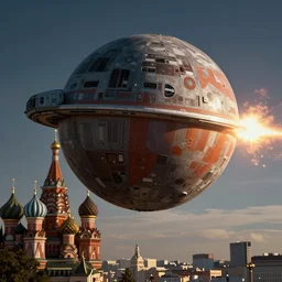The Death Star II firing at Moscow