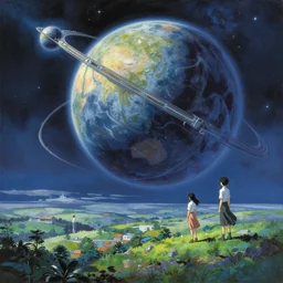 a beautiful landscape painting of a science fiction planet, dynamic composition, dramatic, atmospheric, by lazar cherikover and julie dillon and makoto shinkai