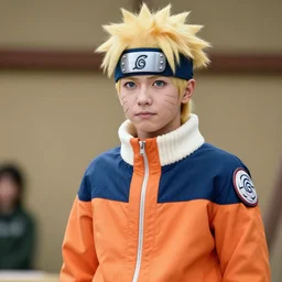 photo of Sam Hyde cosplaying as Naruto, sigma male, rule of thirds, movie poster with no text, award winning photo, unreal engine, shot by Sony alpha 1