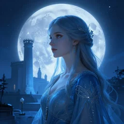 the temple of moonlight goddess, blue light, blue tones. by henriette ronner - knip, by william henry hunt, by rembrandt, by joseph mallord william turner, by konstantin razumov, concept art,