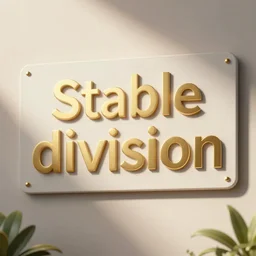 a sign with with the headline stable diffusion in golden letters