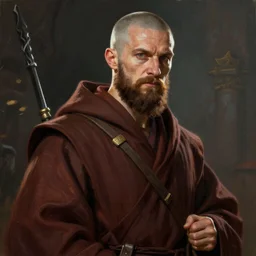 A fantasy comic book style portrait painting of van damme as a monk, unreal 5, DAZ, hyperrealistic, octane render, RPG portrait, dynamic lighting