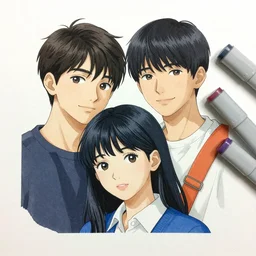 marker art by yoshiyuki sadamoto, by chiara bautista, james jean