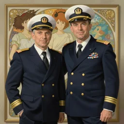 cute navy officer dan james, natural lighting, path traced, highly detailed, high quality, digital painting, by don bluth and ross tran and studio ghibli and alphonse mucha, artgerm