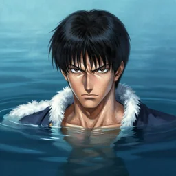 photoshop photo edited painting photorealistic shockingly amazing portrait of guts from berserk submerged in water ,extremely detailed, made by wlop and maxwell boas