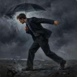 a noir painting of a man swept inside himself in a storm of monochrome fractal chaos. fine precise illustration lines with black white and cyan contrasts. he soars in a spiritual realm. hard control, soft idealism. perfect focus, lithography immaculate.