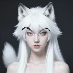 aesthetic portrait commission of Legoshi the wolf Beastars, by Mihaly Munkacsy with a tail and a beautiful attractive hyperdetailed face wearing stylish and creative wearing simple feminine white silky robe outfit in a sci-fi utopian city looking up at a beautiful blue cloudy sky, Hopeful atmosphere. Character design by charlie bowater, ross tran, artgerm, and makoto shinkai, detailed, inked, western comic book art, 2021 award winning film poster painting
