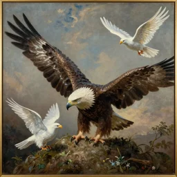 Like the eagle and the dove oil painting