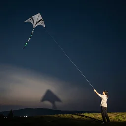 flying a kite at night