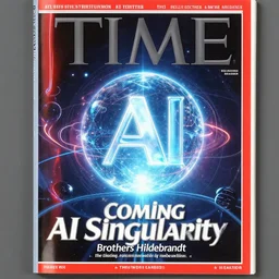 TIME magazine cover, the coming AI singularity, by the Brothers Hildebrandt, 4k