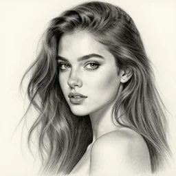 hyper realistic pencil drawing of a beautiful brunette girl by eddyvl, deviantart, ethereal, intricate detail, fine sketching, dreamy, artstation