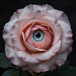 a rose with the eye of sauron in the center, digital art, detailed