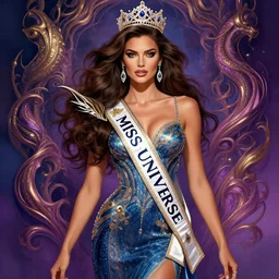 olga kurylenko as miss universe, fantasy art, in the style of artgerm, illustration, epic, fantasy, intricate, hyper detailed, artstation, concept art, smooth, sharp focus, ray tracing, vibrant, photorealistic, simon bisley