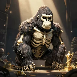 a sprite from undertale of a skeleton gorilla
