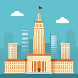 soviet city in vector style