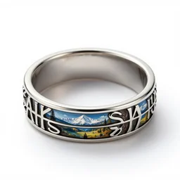 scandinavian mood ring, photorealistic, isolated on a pure white background, centered, entire object in frame, sharp focus, soft studio lighting