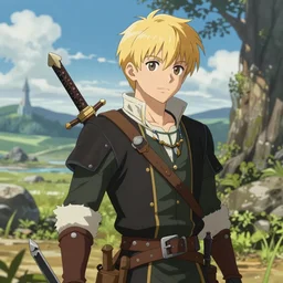 fantasy blonde boy thief, vinland saga anime style