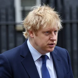 boris johnson with very long hair, tied in ponytail, photographed, portrait, photographic, hdr, 4 k