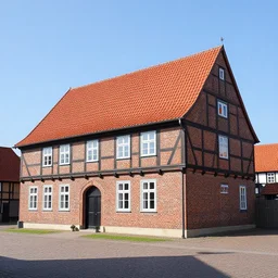 1 8 8 0 s big german farmhouse with red bricks, hannover, lower saxony